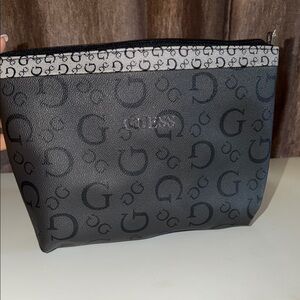 Guess Black and Gray Patterned Pouch